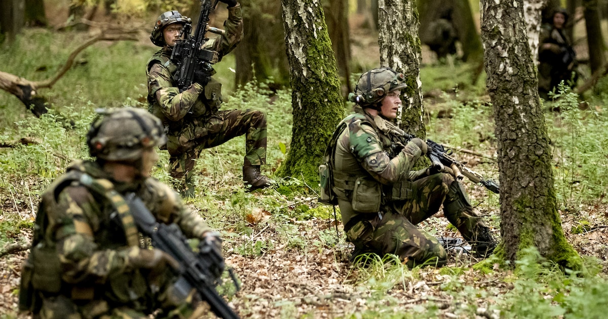 Militairen oefenen rond Vliegbasis Volkel bij Maashorst
