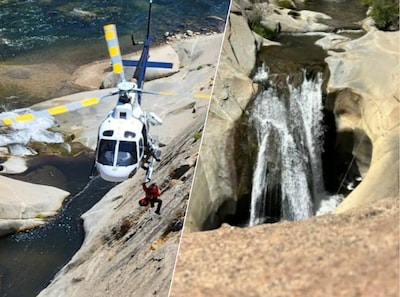 Klimmer zit twee dagen vast achter Californische waterval