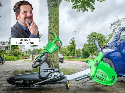 De Lime bike oogt volgens Jerry alsof de zijwieltjes er nog maar net vanaf zijn