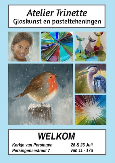 Trinette Körver exposeert glasobjecten en tekeningen in kerkje Persingen