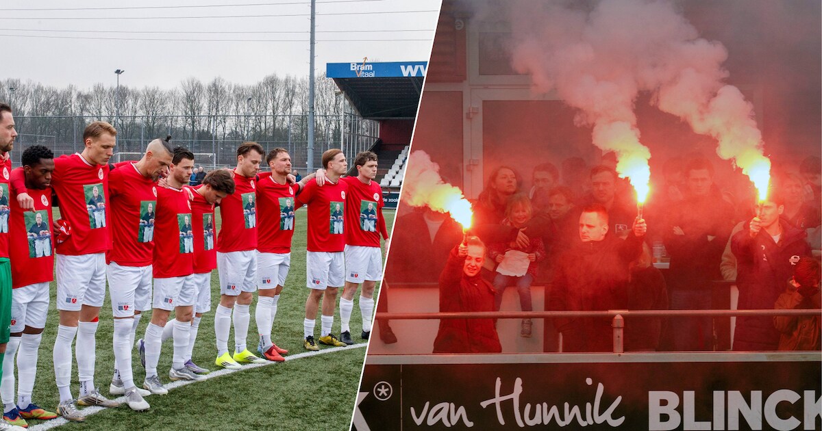 Fakkels, spandoeken en applaus voor geliefde ‘Joene’ op bizarre middag ...