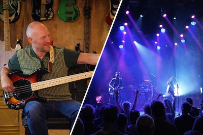 Instrumenten Britse cultband stranden bij de grens; Bredase muziekwinkel redt avond in Arnhem