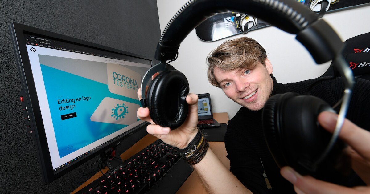 Webdesigner Frank (24) ontwerpt zelfs boekingssystemen voor coronatests met zijn bedrijf
