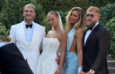 Jutta Leerdam schittert op bruiloft Logan Paul en Nina Agdal, Jake zweet door de afterparty