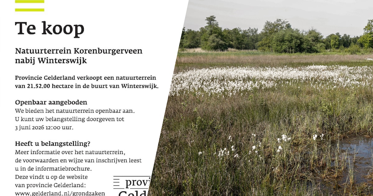 Natuurgebied te koop! Wil de provincie af van het Korenburgerveen?