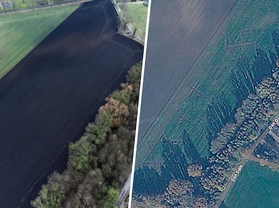 Lezer opent Google Maps en ziet dit in Achterhoekse akker: zelfs de grondeigenaar is geschrokken