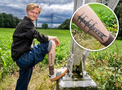 Siebe (27) is een ‘hoogspanningsgast’: hij is zo’n fan van masten dat hij er eentje op zijn been laa