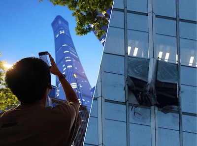Klein vliegtuig crasht in hoogste wolkenkrabber van Peking