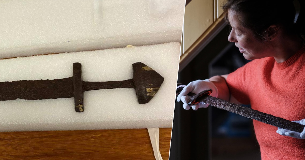 Wat deed 1100 jaar oud Vikingzwaard op de bodem van de Oude IJssel? ‘Misschien wel geofferd aan de g