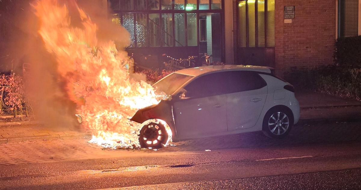 Auto in vlammen op in Wageningen, politie doet onderzoek