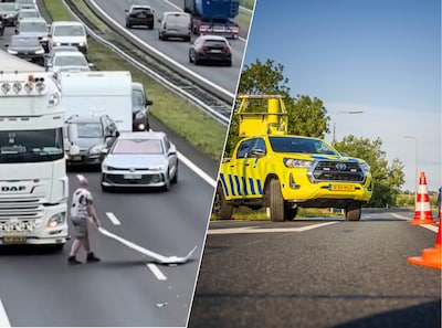Trucker stopt op snelweg en sleept brokstukken weg: online een held, maar Rijkswaterstaat schrikt ervan