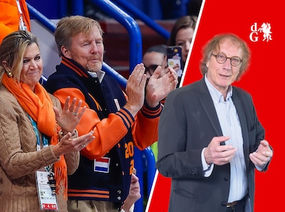 De koning als supporter tussen de supporters, zijn rol is een verbindende