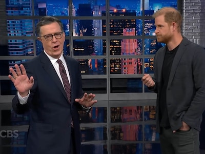 Prins Harry doet mee met sketch van talkshow-host Stephen Colbert
