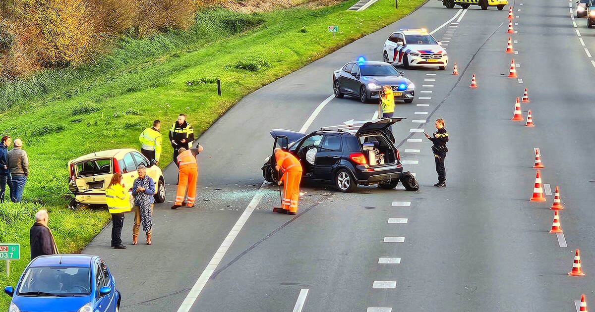Meerdere voertuigen betrokken bij ongeval op A12 bij De Klomp