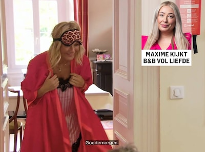 Het kan niet lang duren tot het masker van deze dame uit B&B vol liefde gaat vallen