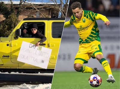 Dag 12 met een kartonnen bordje in Washington: Arnhemmer Jerry (33) jaagt met ‘viral’ video’s op een kans in de MLS