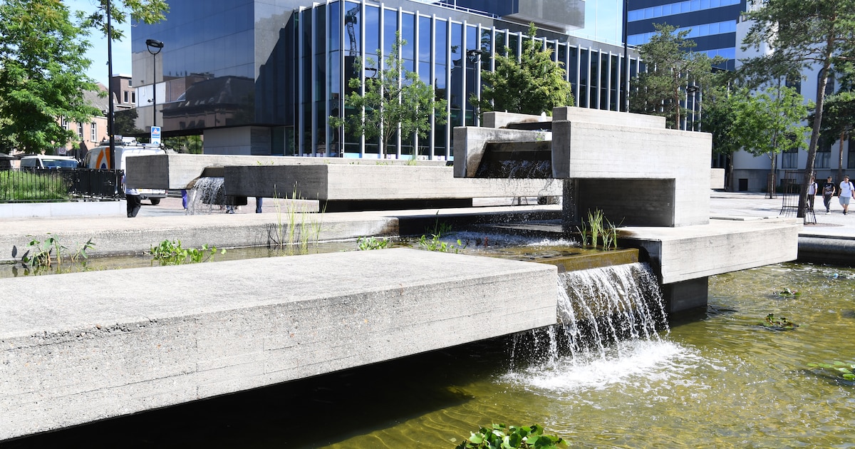Pardon? De betonnen waterkolos van Tilburg is opeens groen