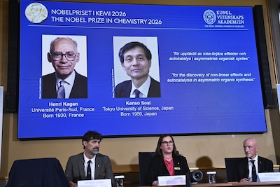 Nobelprijs voor Scheikunde uitgereikt aan Franse en Japanse chemici voor onderzoek naar ‘chemische spiegeling’