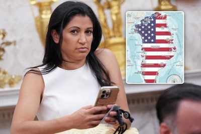 Vrouw topadviseur Trump wekt woede Denemarken met afbeelding van Groenland in kleuren VS en tekst: 'Spoedig'