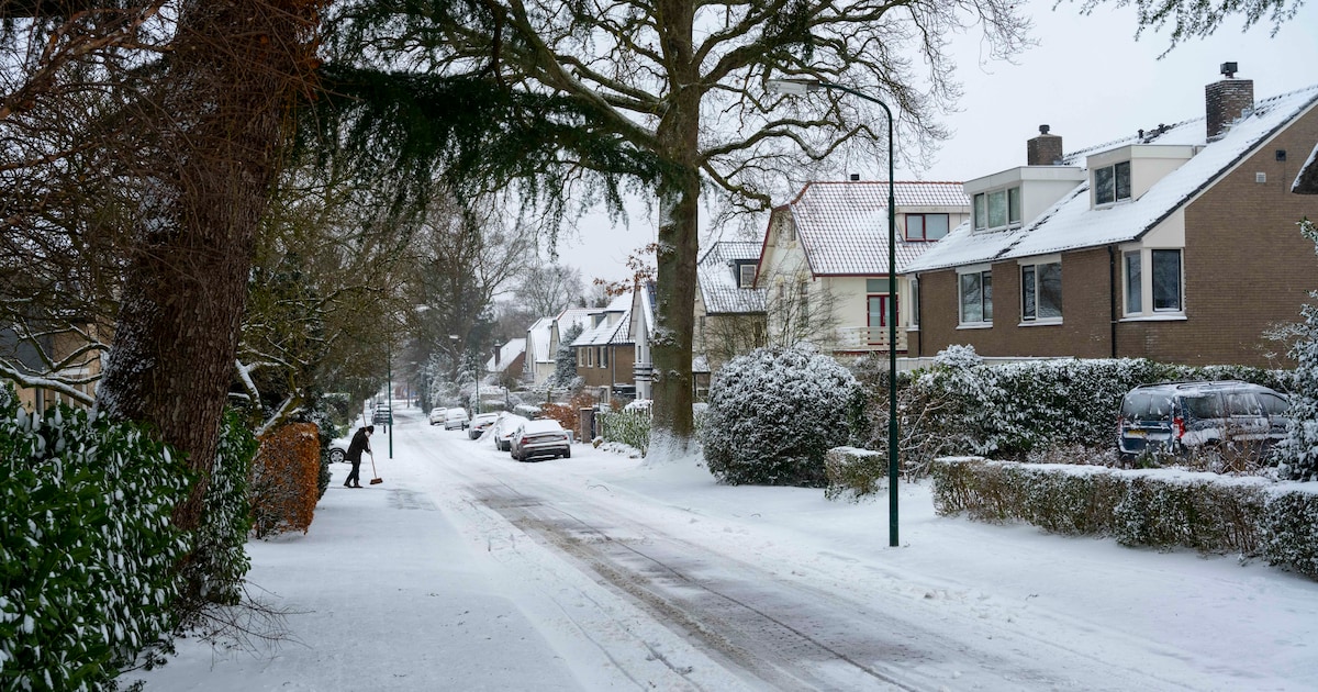 Bewolkt en enige tijd sneeuwval in Winterswijk in de nacht