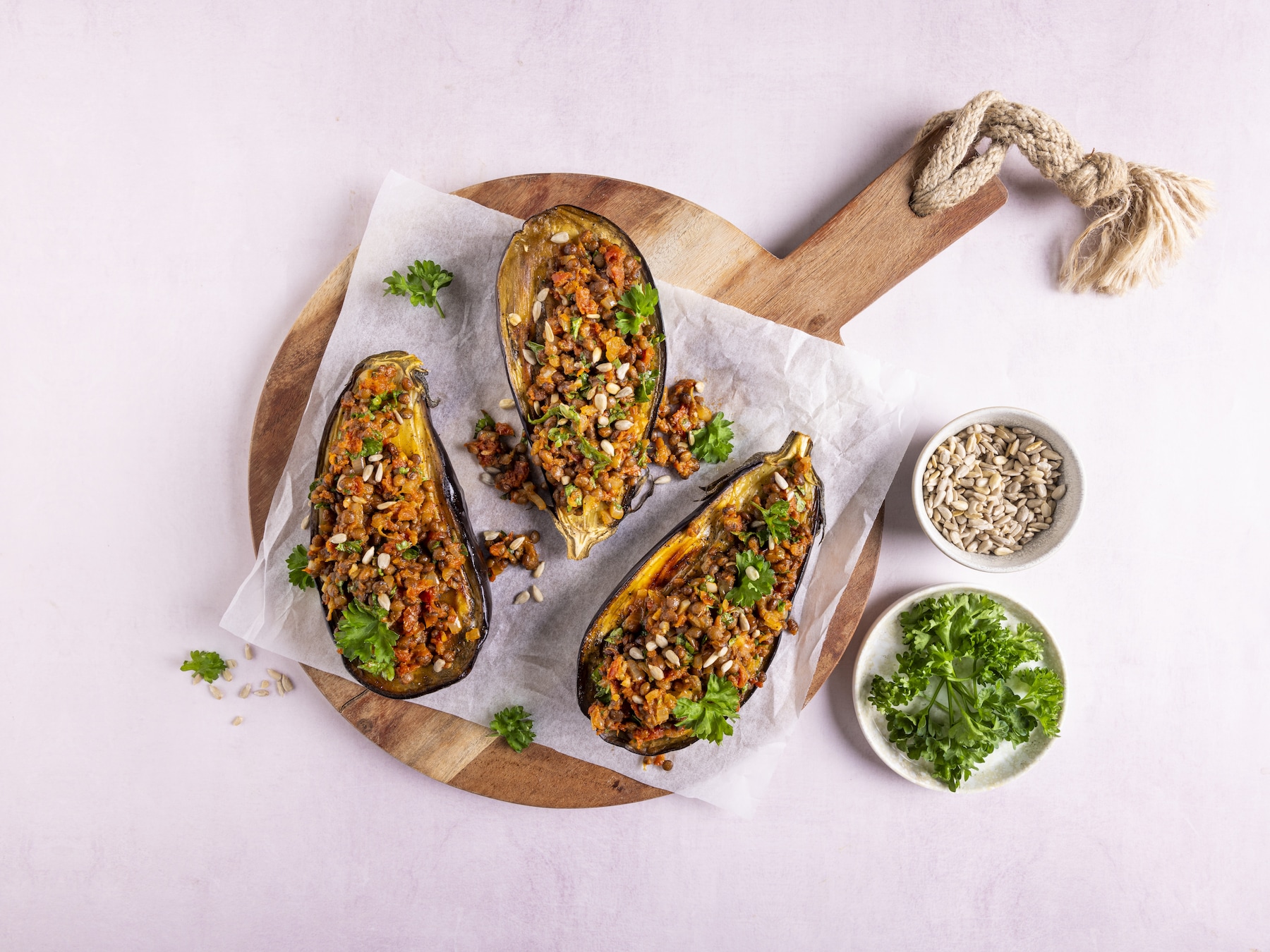 Wat Eten We Vandaag: Geroosterde aubergine met linzen