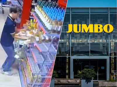 Vakkenvuller Jumbo laat 20 flessen wijn vallen, supermarkt niet blij met verspreiding video
