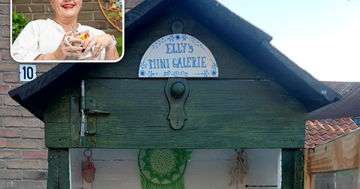 Elly’s puilde uit van de kunst, nu geeft ze het weg met haar eigen kunstkastje