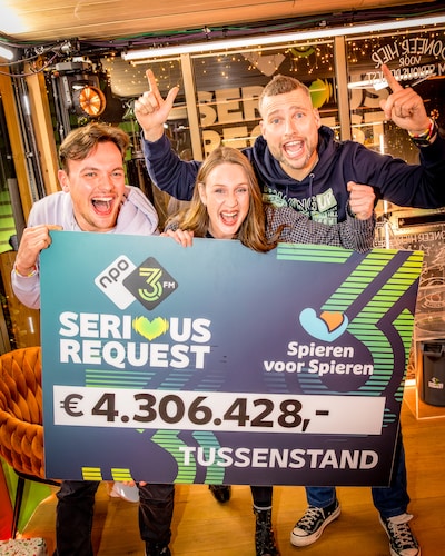 Historische tussenstand Serious Request in Den Bosch: teller staat op 4,3 miljoen euro