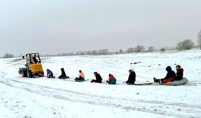 Sneeuwexpress door de uiterwaarden