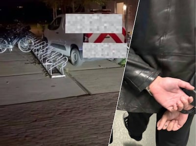 Beschonken automobilist rijdt fietsenstalling in en richt schade aan