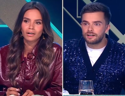 Monica Geuze weet zeker dat Angela de Jong in pak zit bij The masked singer, maar dan volgt de onthulling