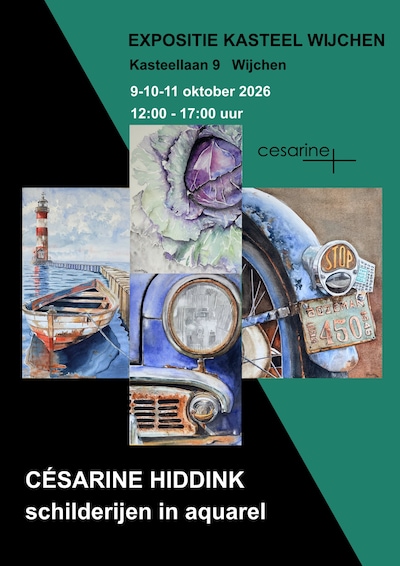 Aquarellen van Cesarine Hiddink zijn te zien in Kasteel Wijchen