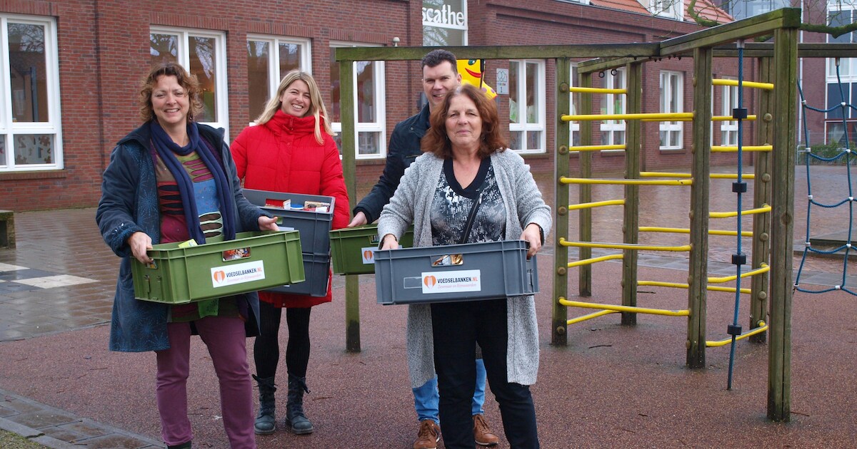 Leerlingen verzamelen volle kratten eten voor Voedselbank | Regio | De ...