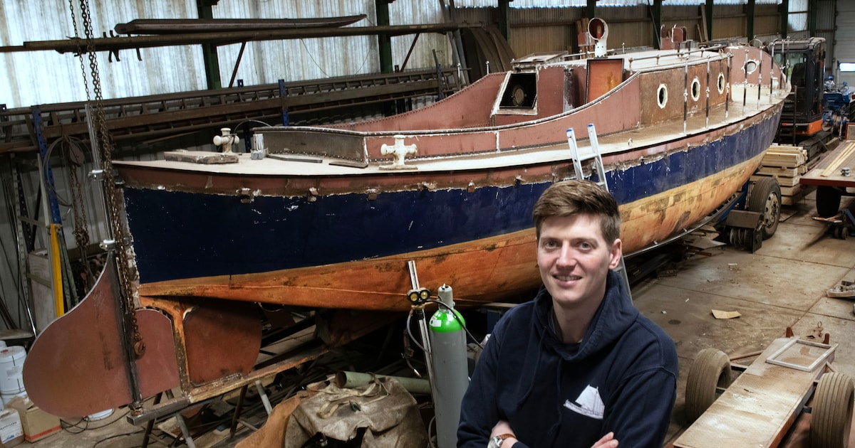 Deze oude reddingsboot zou in twee jaar gerestaureerd worden, na negen ...