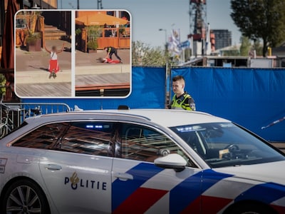 Medewerker gevangenis doodgeschoten op druk terras in Amsterdam, beelden tonen arrestatie van verdachte