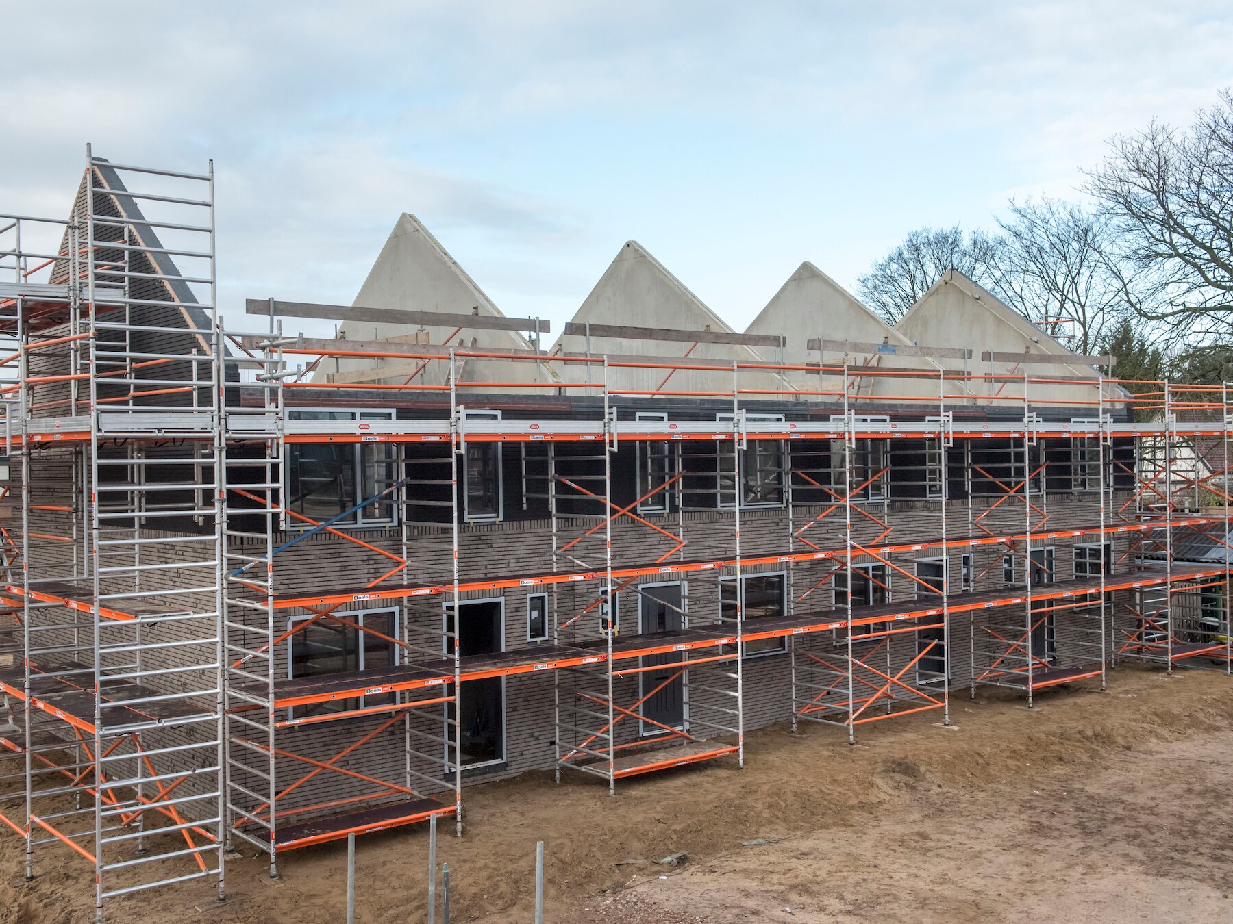 Prefab-woningen van Slokker in aanbouw in Ermelo, afgelopen najaar.