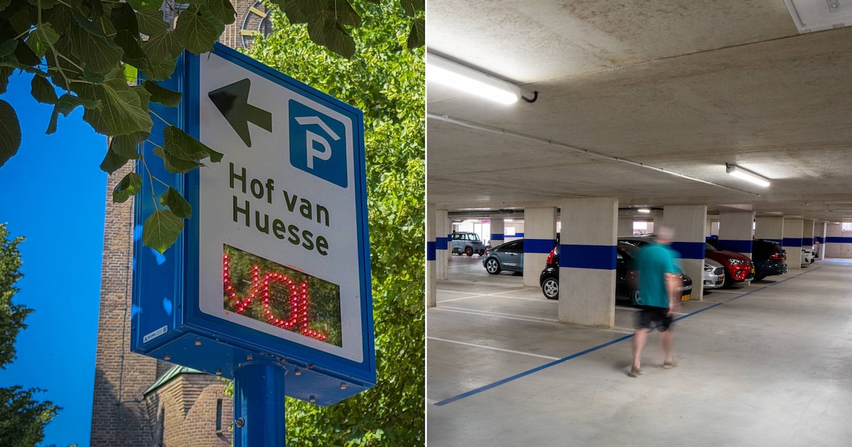 ‘Vol’, zegt digitale bord naast deze nieuwe gratis garage al weken, maar binnen is bijna geen auto t