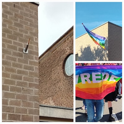 Vredesvlag van Huissense kerk voor derde keer vernield en verdwenen: ‘Symbool voor wat er in Nederland gaande is’