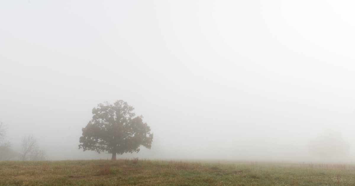 Nevel, grondmist en opklaringen in Winterswijk in de nacht