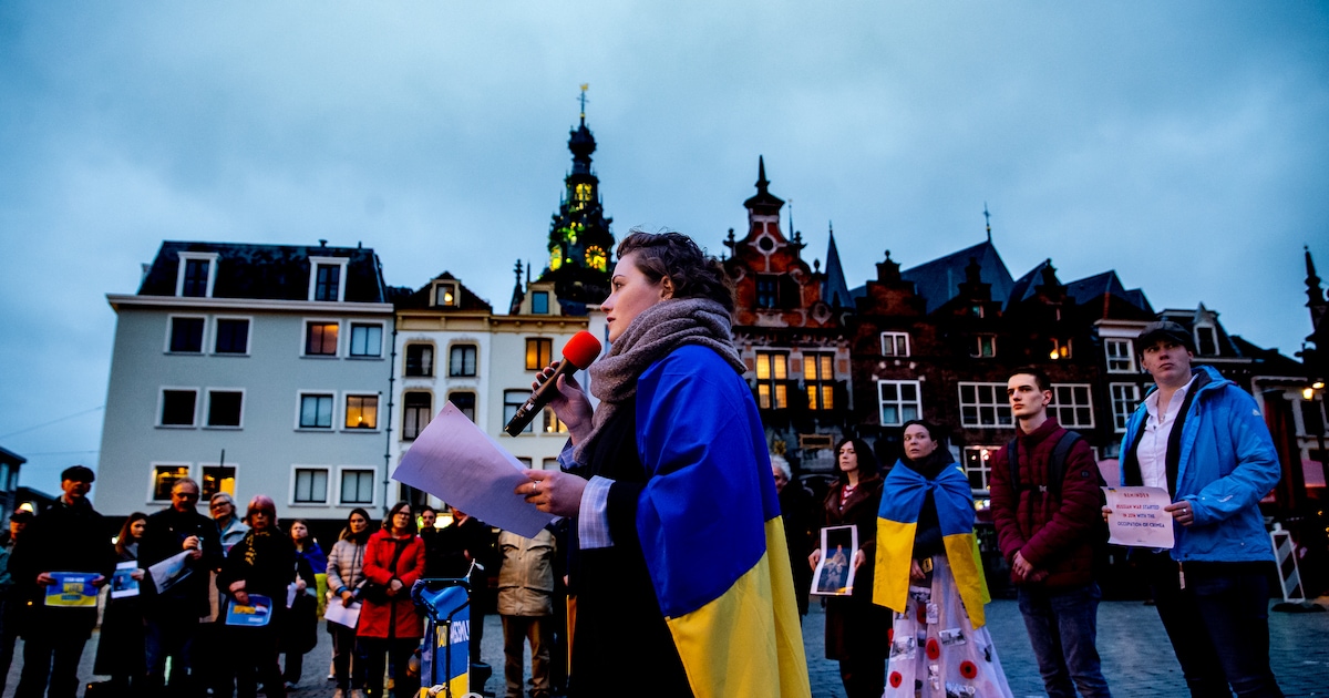 Nijmegen staat stil bij vier jaar Russische invasie in Oekraïne: ‘Het wordt niet beter, het wordt er