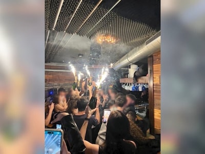 Schokkende foto toont begin Zwitserse cafébrand: feestvuurwerk zet plafond in lichterlaaie