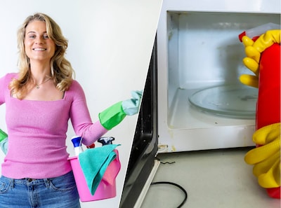 Gebruik vooral geen ovenreiniger, maar met deze middelen wordt de magnetron wel blinkend schoon
