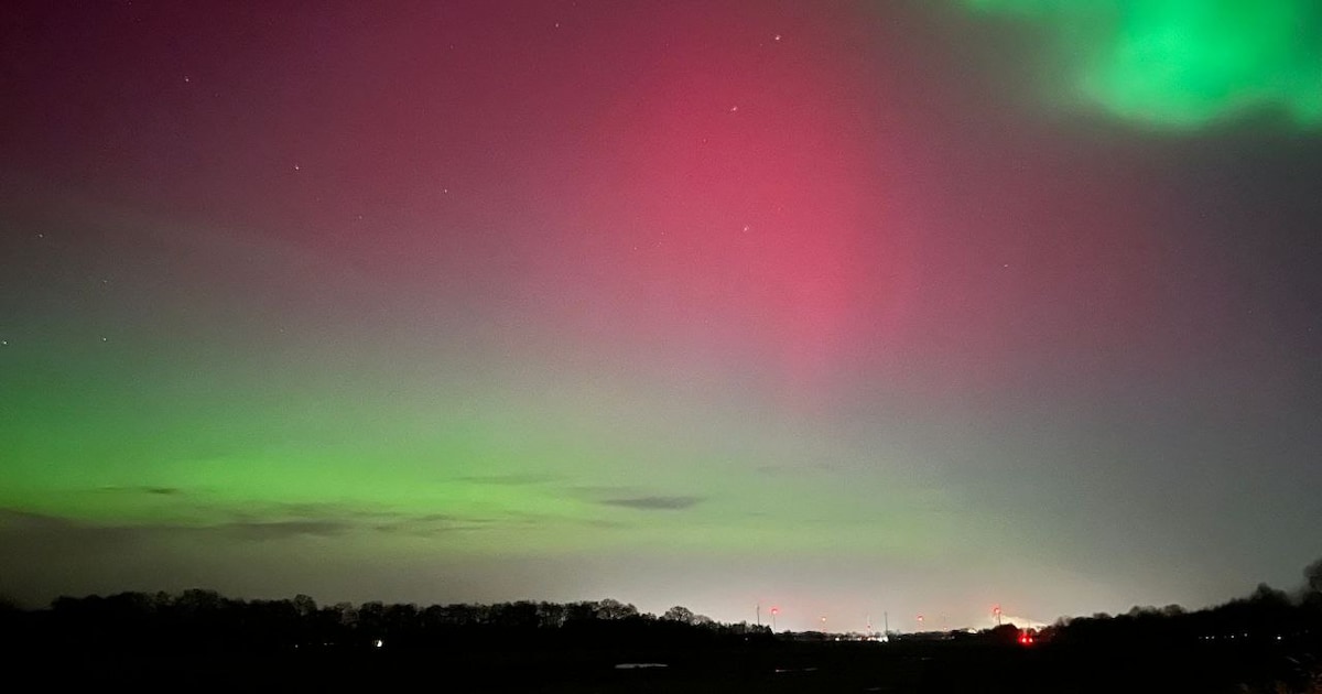 Noorderlicht te zien boven delen van Oost-Nederland