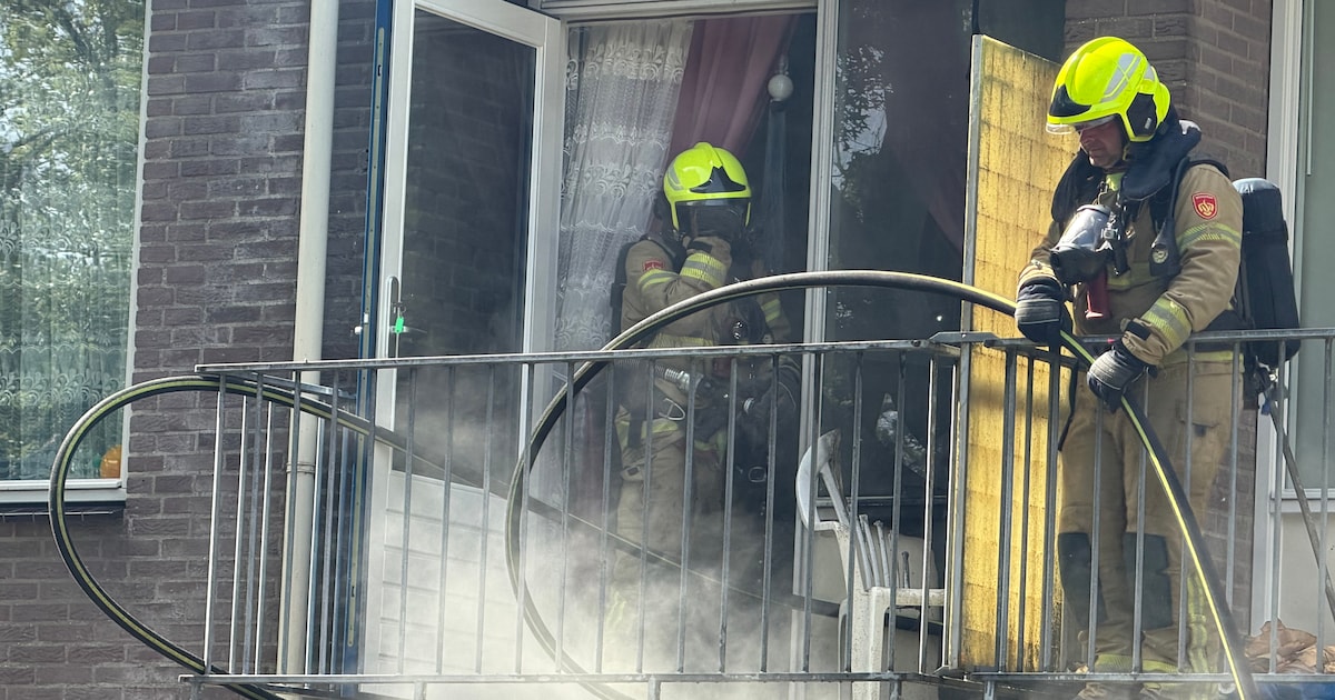 Brand op balkon in Putten