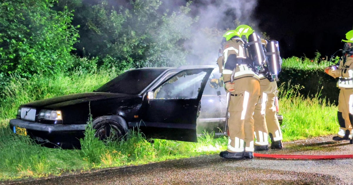 Geparkeerde auto brandt uit in Wadenoijen, brandstichting niet uitgesloten