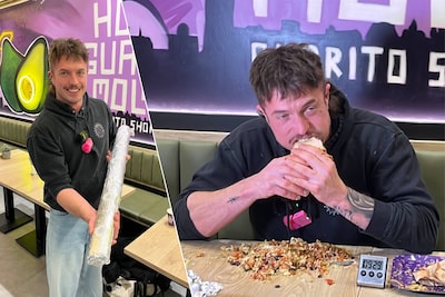 Belg die 3 kilo patat at, verorbert binnen half uur burrito van meter lang