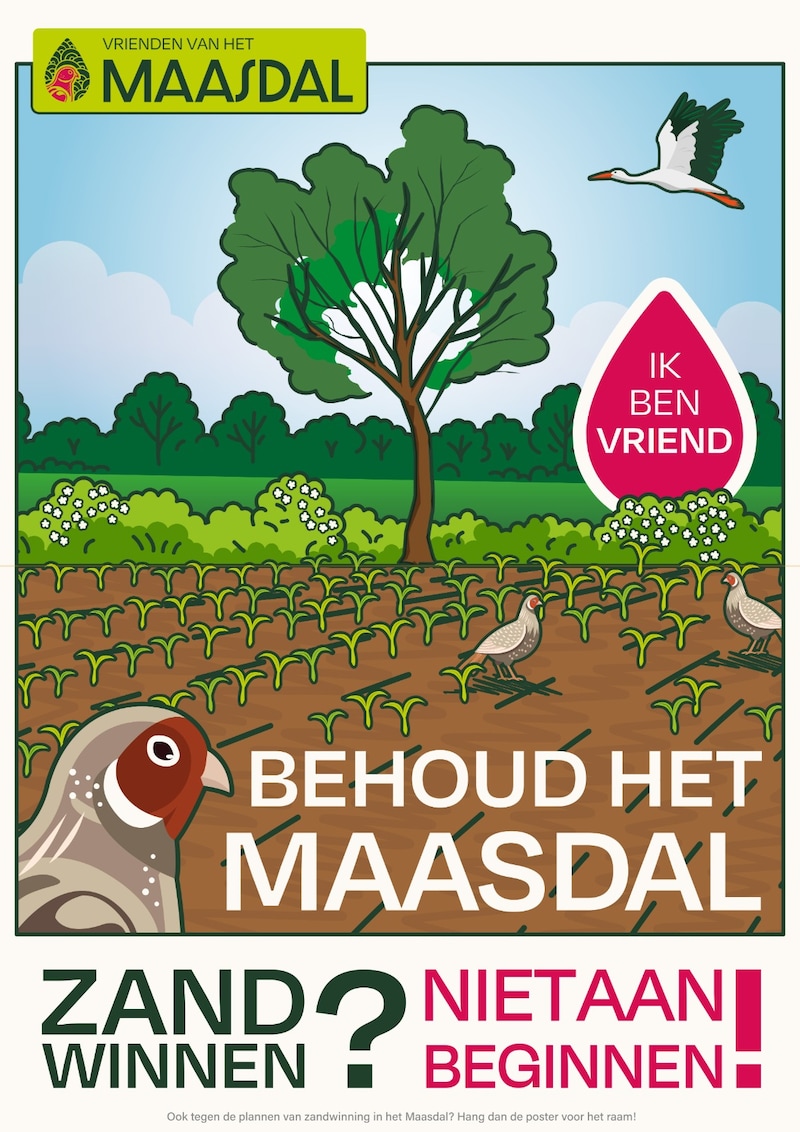 De huis aan huis verspreide poster van Vrienden van het Maasdal.
