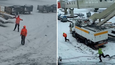 Sneeuwbalgevecht Schiphol leidt tot ophef: personeel moet video’s wissen, luchthaven spreekt van misverstand