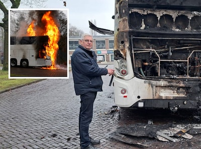 Uitje naar Toverland start met paniek als bus van Frits (73) in brand vliegt: ‘Ik stond te shaken’