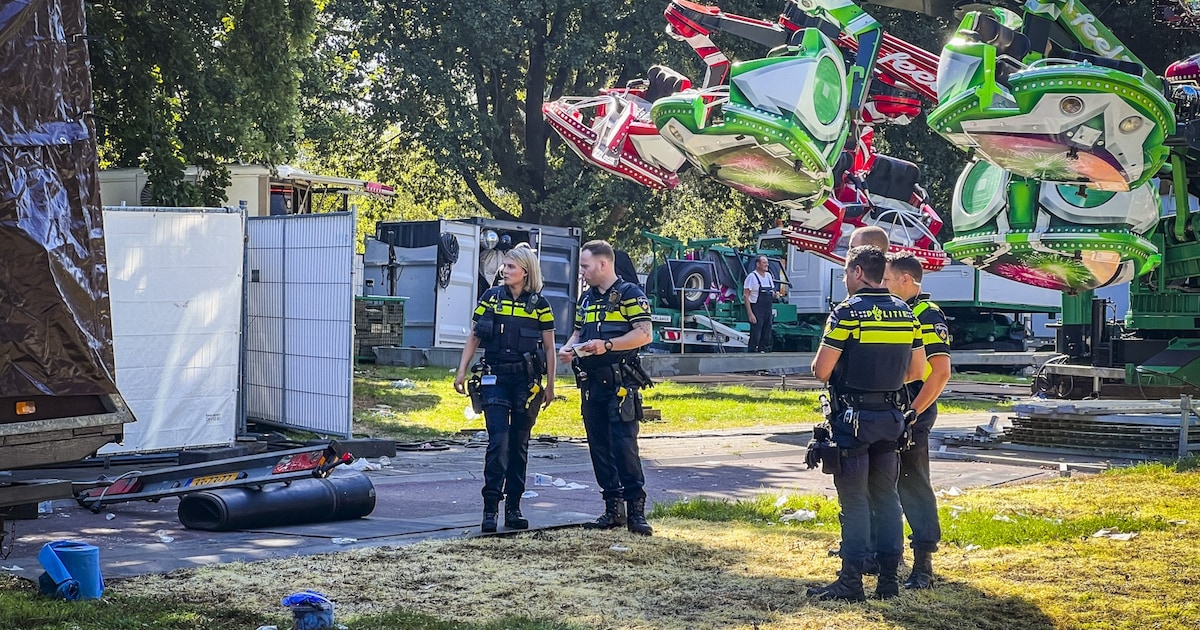 Ernstig ongeluk bij afbreken kermis in Eindhoven.